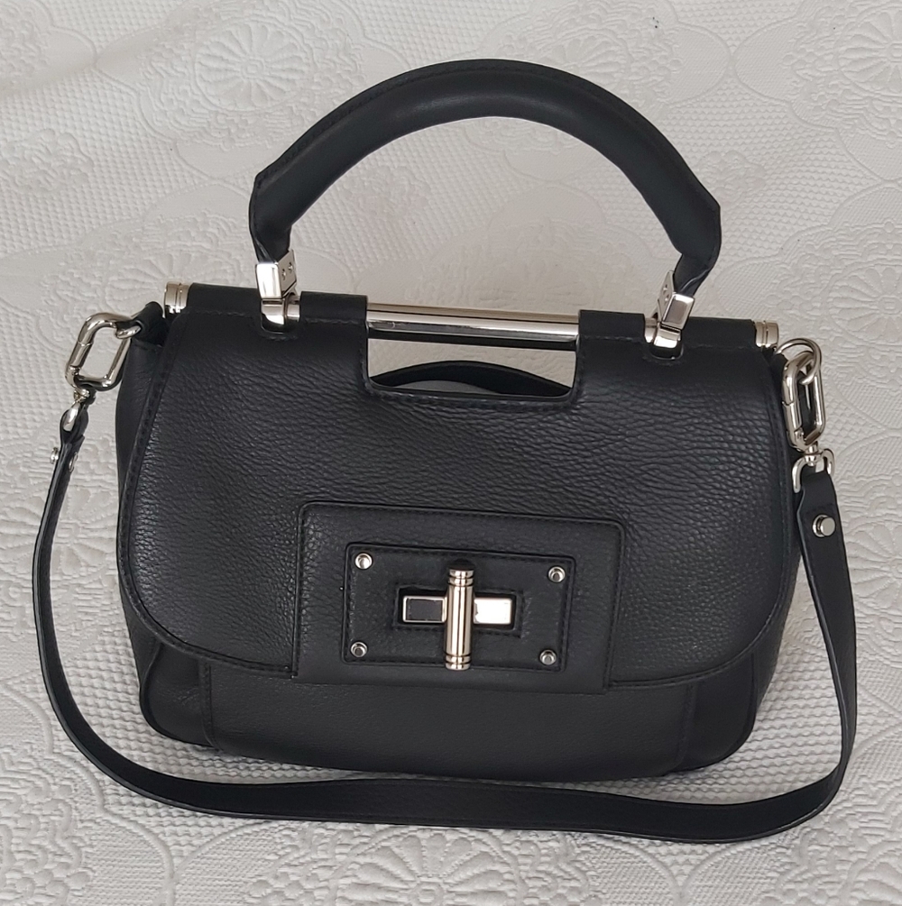 Banana Republic Black Pebbled Leather Satchel